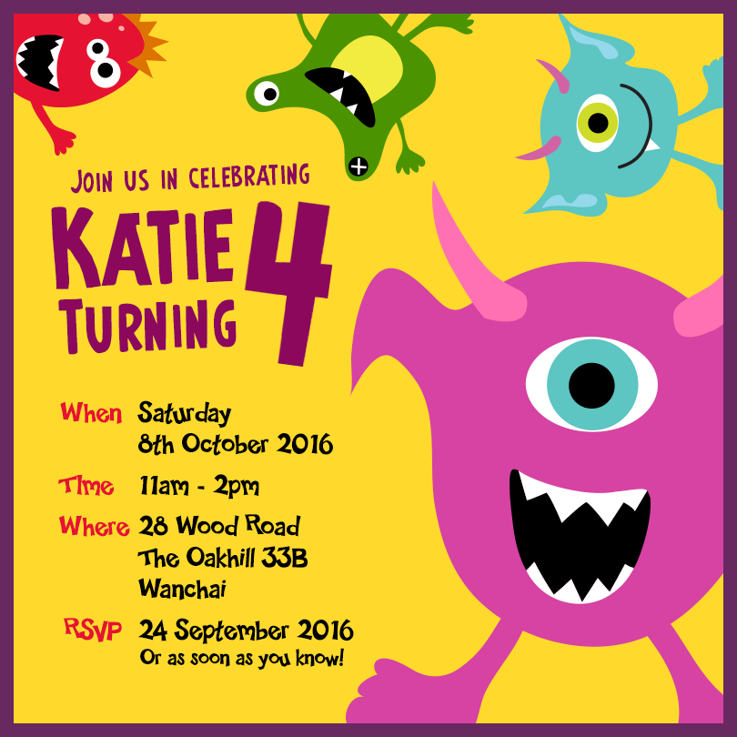 You are invited to Katie's 4th Birthday!